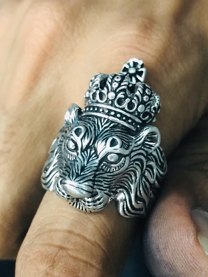 Silver Lion Ring