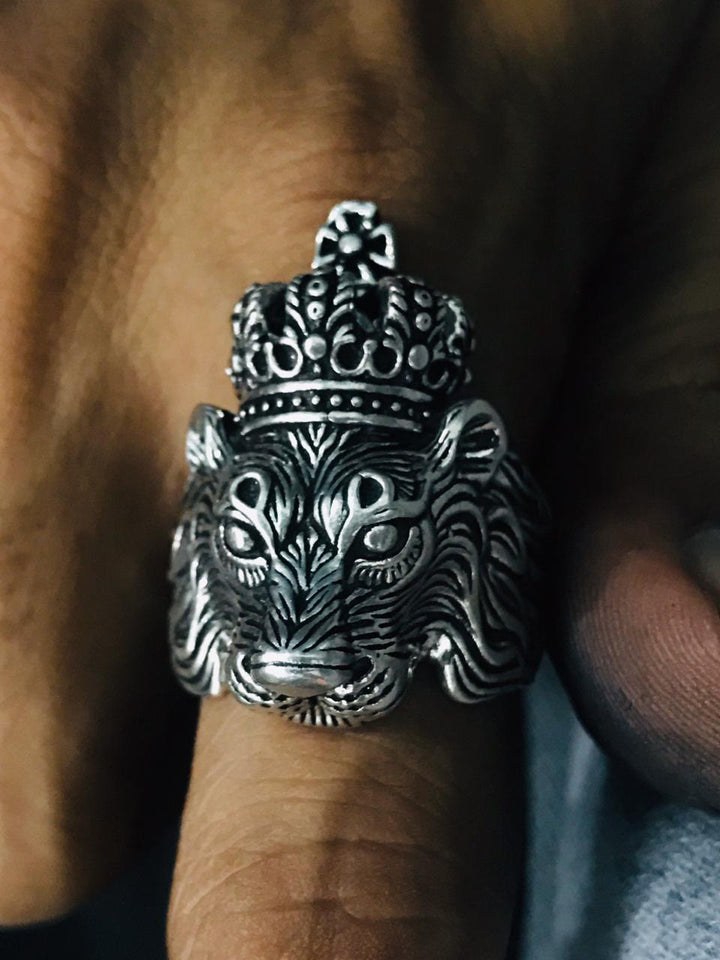 Silver Lion Ring